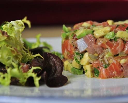 tartar de salmon y aguacate